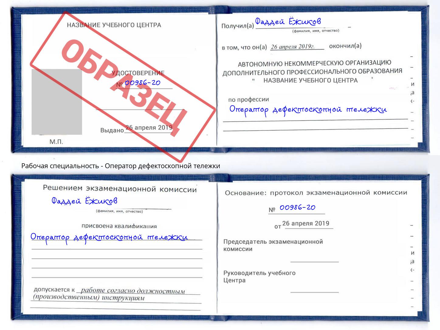 Оператор дефектоскопной тележки Ковров
