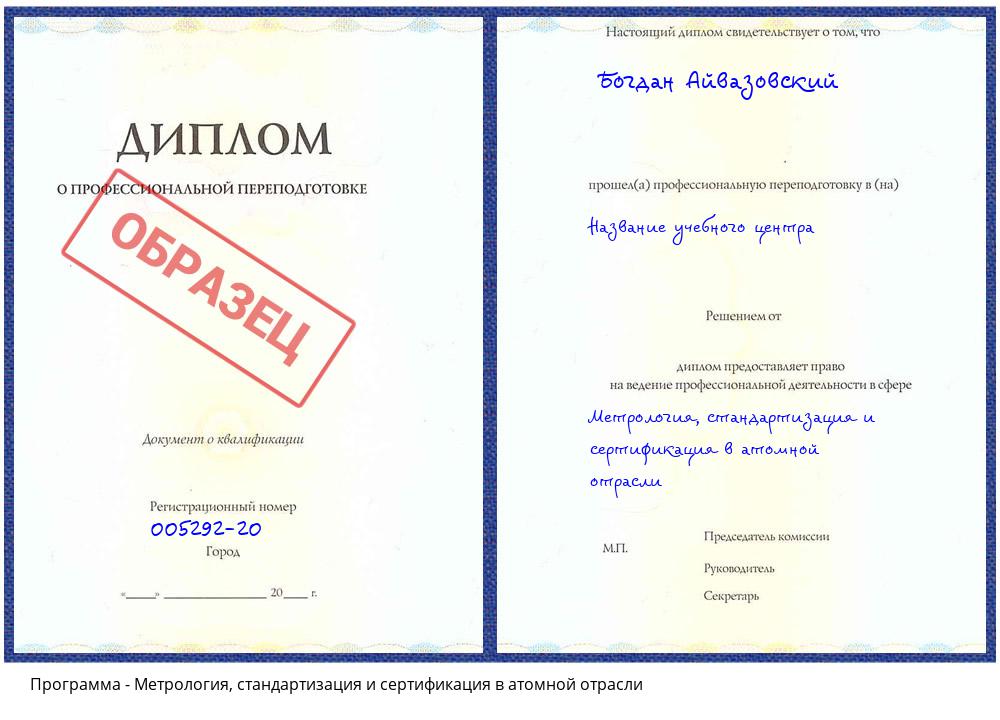 Метрология, стандартизация и сертификация в атомной отрасли Ковров